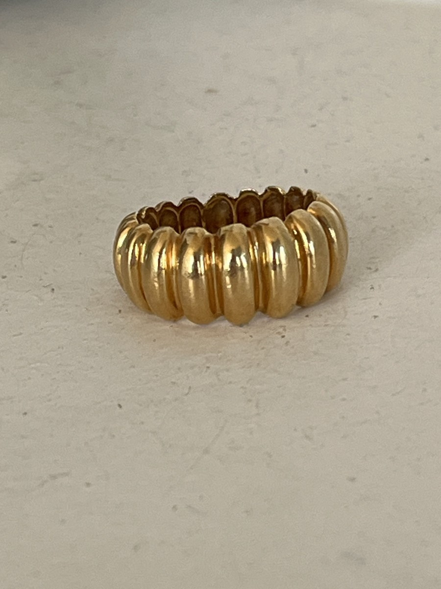 7089- Yellow Gold Godroned Band Ring