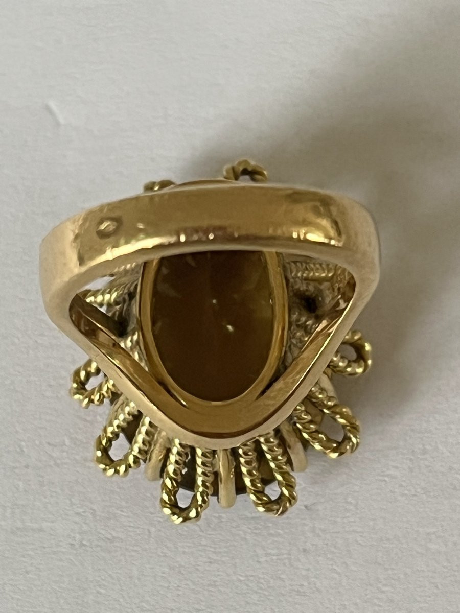 7094 - Vintage Yellow Gold Citrine Ring-photo-3