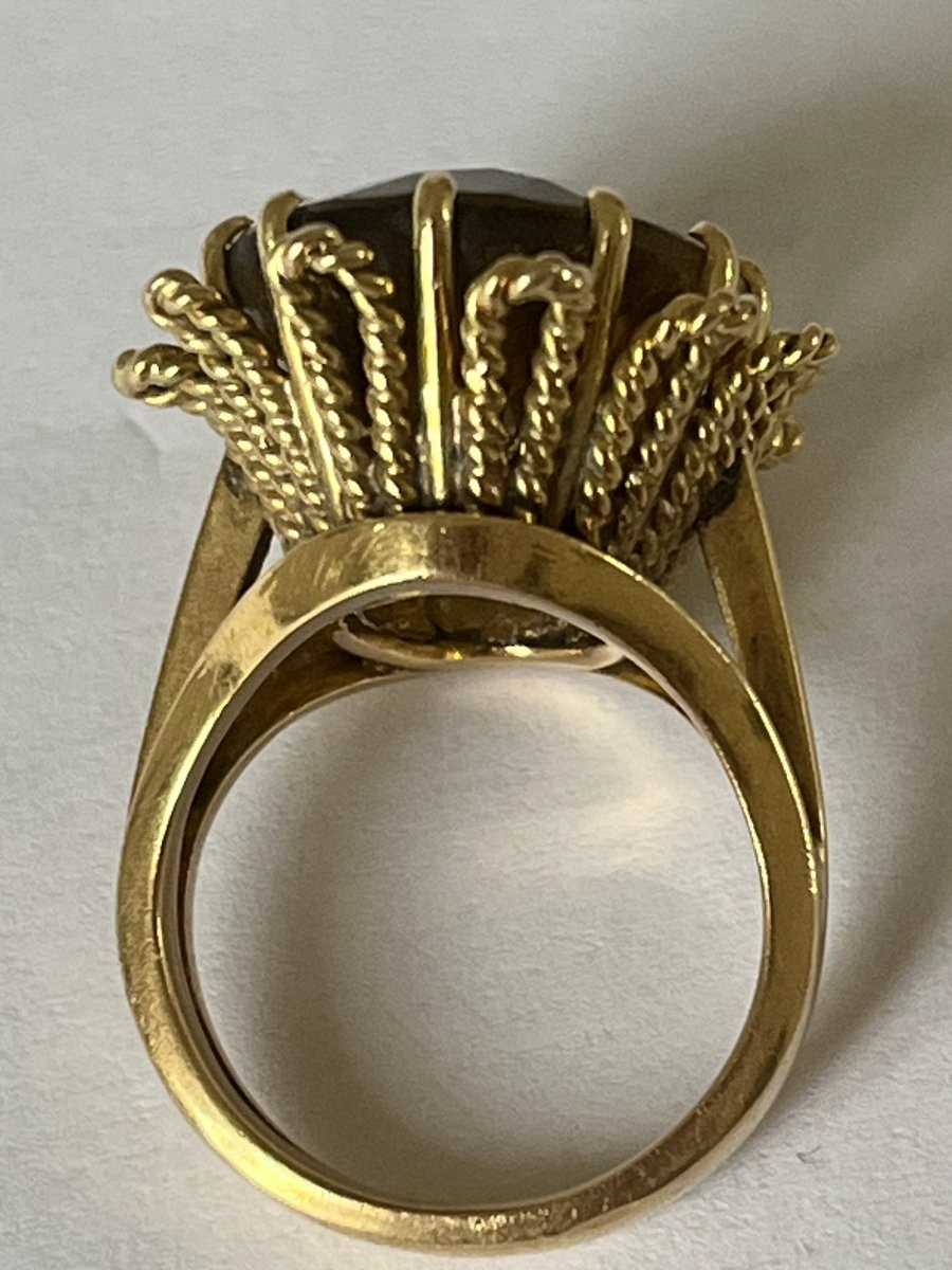 7094 - Vintage Yellow Gold Citrine Ring-photo-4