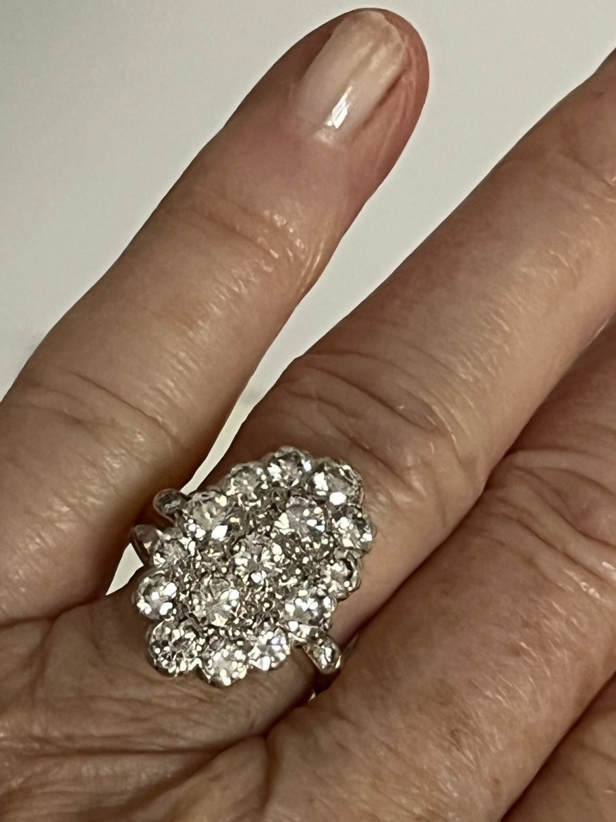 7133- Bague Or Jaune et Gris Diamants 1,50 ct-photo-2