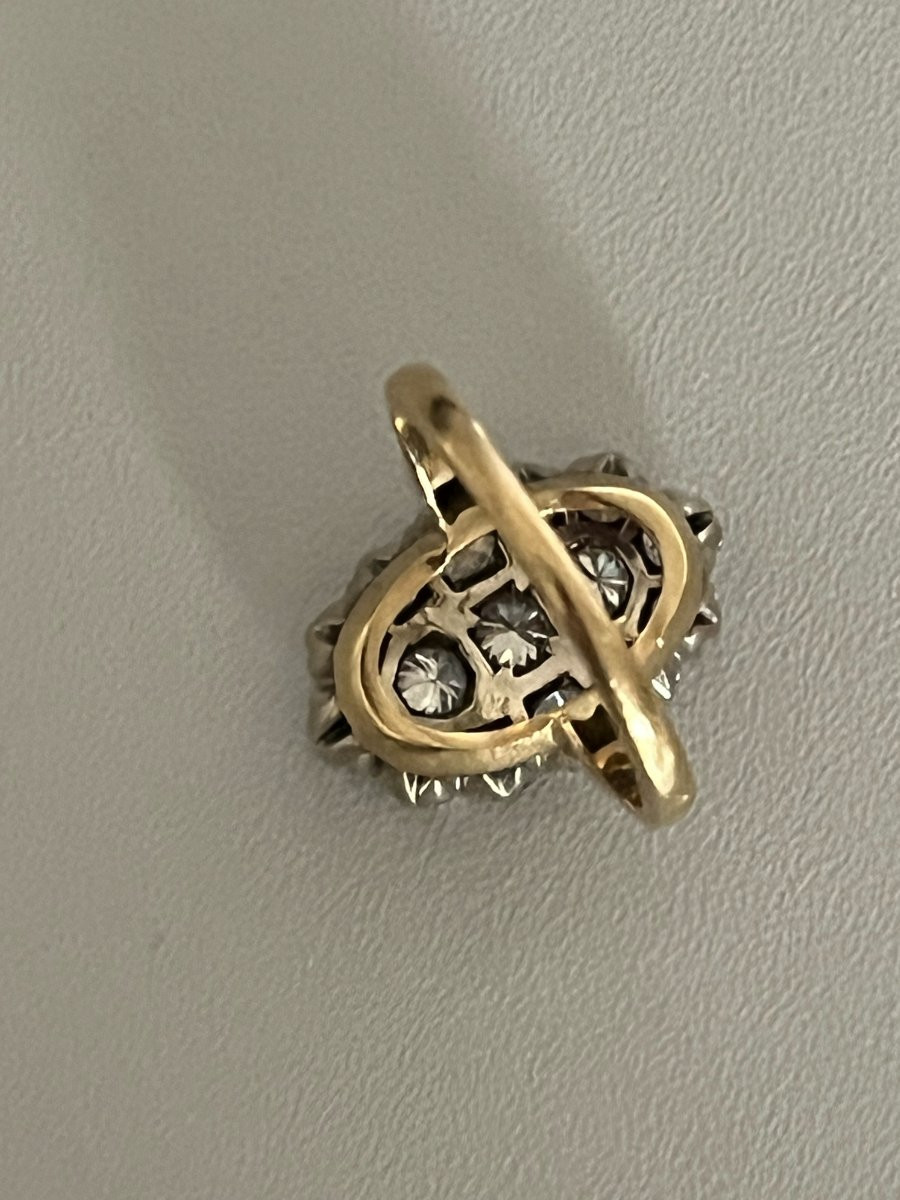 7133- Bague Or Jaune et Gris Diamants 1,50 ct-photo-3