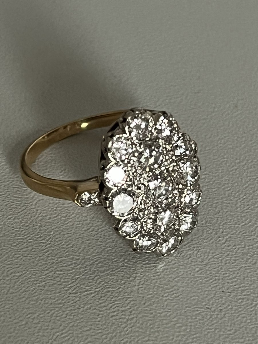 7133- Bague Or Jaune et Gris Diamants 1,50 ct-photo-2