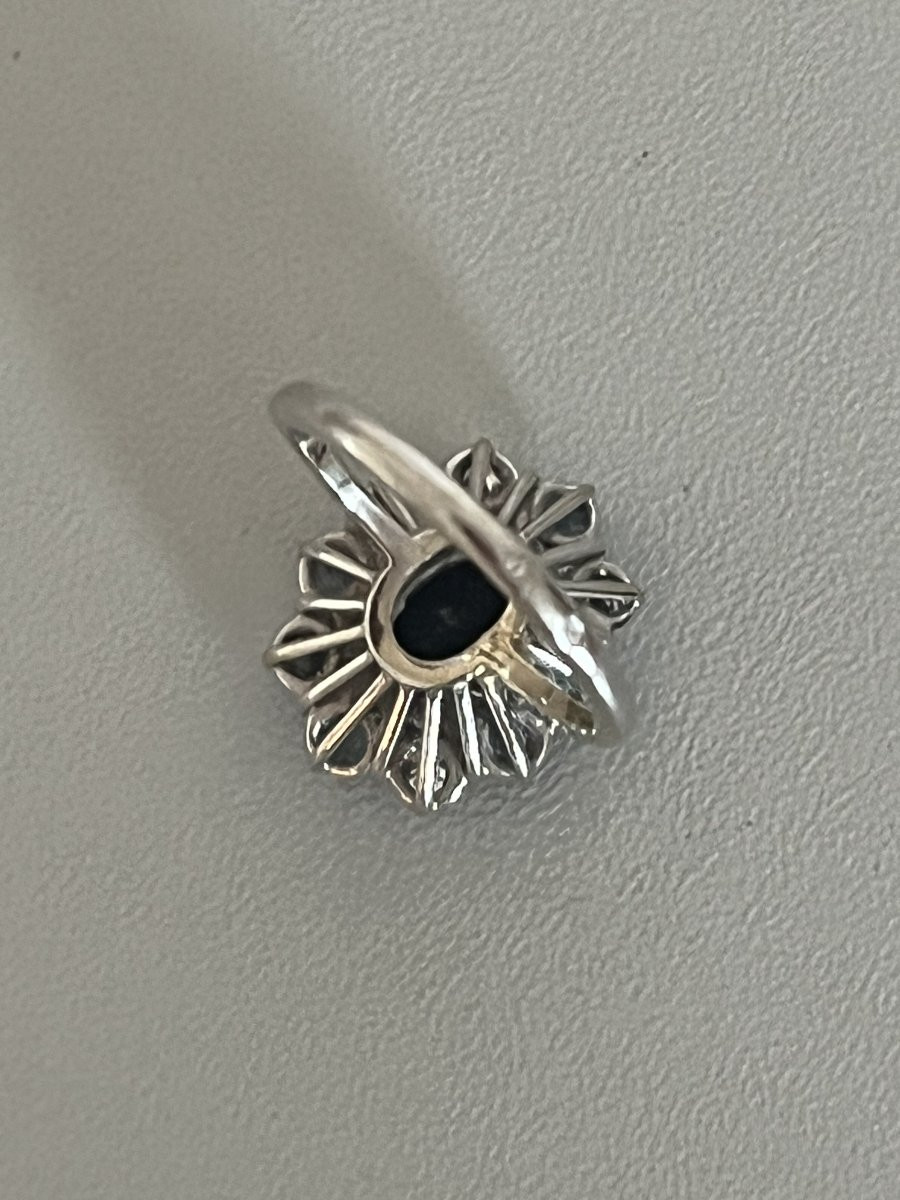 7134 - Daisy Ring, White Gold, Sapphires, Diamonds-photo-2