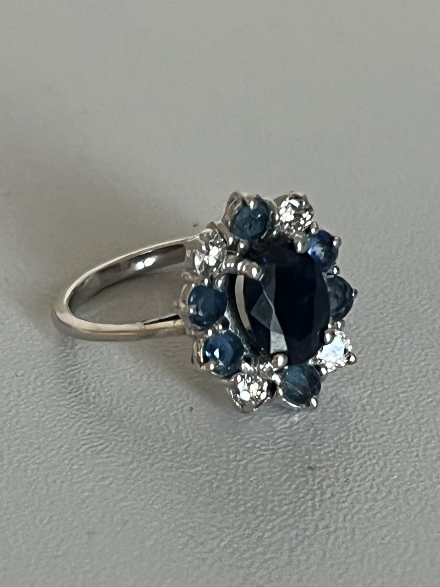 7134 - Daisy Ring, White Gold, Sapphires, Diamonds-photo-4
