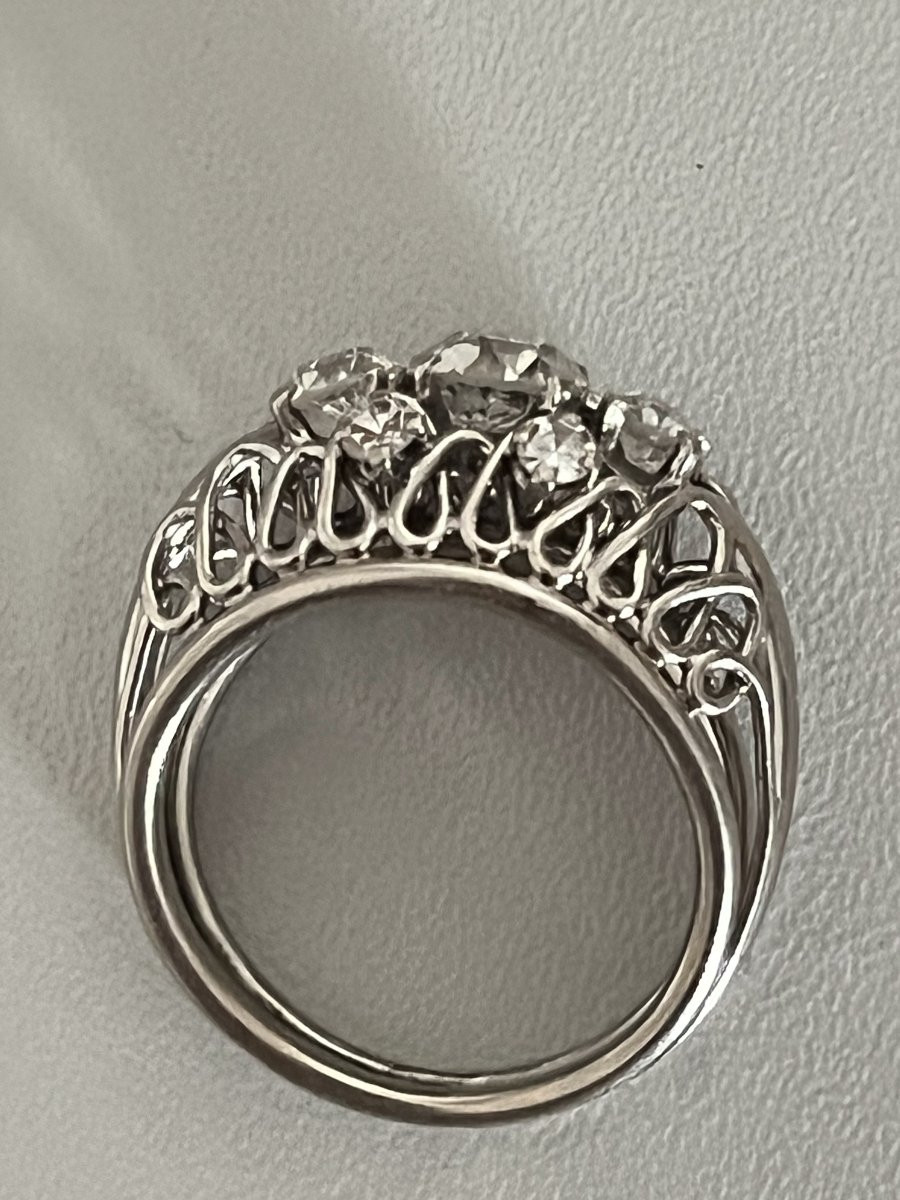 7139 - Ring 1940s/1950s Platinum Diamonds 1.20 Ct-photo-3