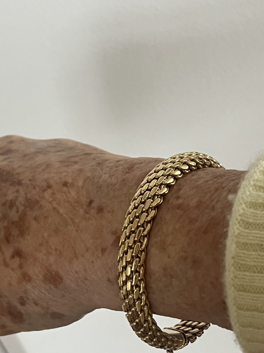 7267- Yellow Gold Bangle Bracelet 39 G-photo-1