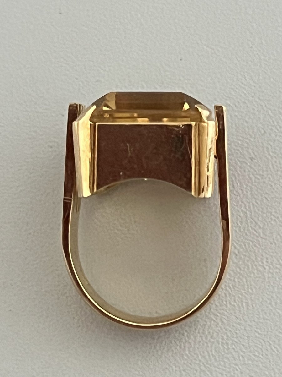 7306 - Vintage Yellow Gold Citrine Ring-photo-4
