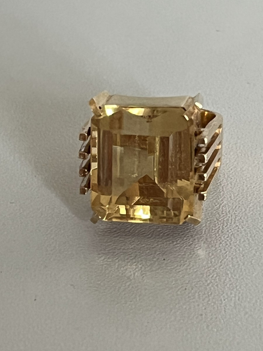 7306 - Vintage Yellow Gold Citrine Ring