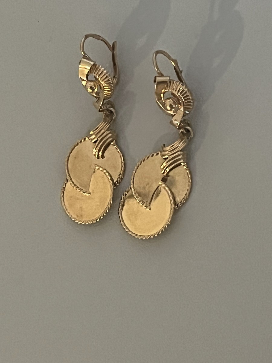 7325- Boucles d'Oreilles Vintage Or Jaune