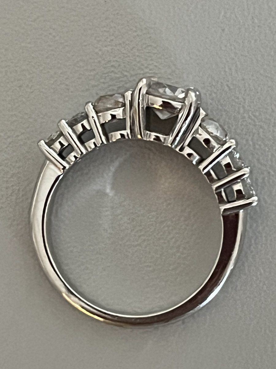 7326 - White Gold Ring With Diamonds (1.00 Ct In The Center)-photo-2