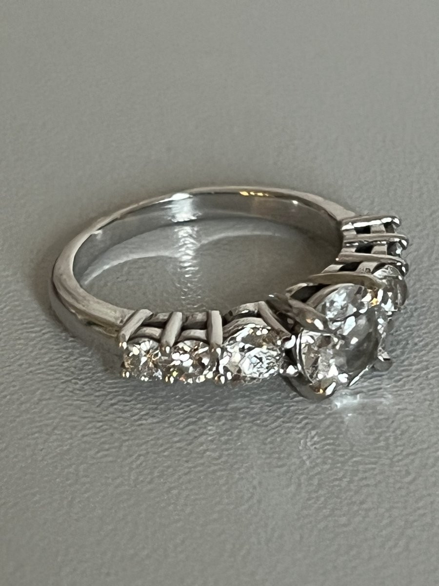 7326 - White Gold Ring With Diamonds (1.00 Ct In The Center)-photo-3