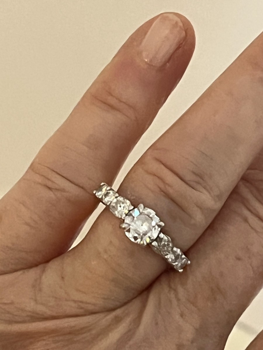 7326 - White Gold Ring With Diamonds (1.00 Ct In The Center)-photo-1