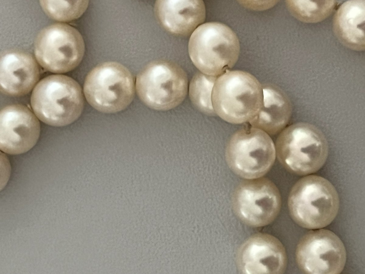 7329- Collier Perles Akoya Fermoir Or Gris-photo-2