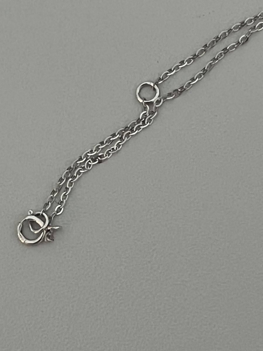 7383- Collier Papillon Or Gris Diamants-photo-3