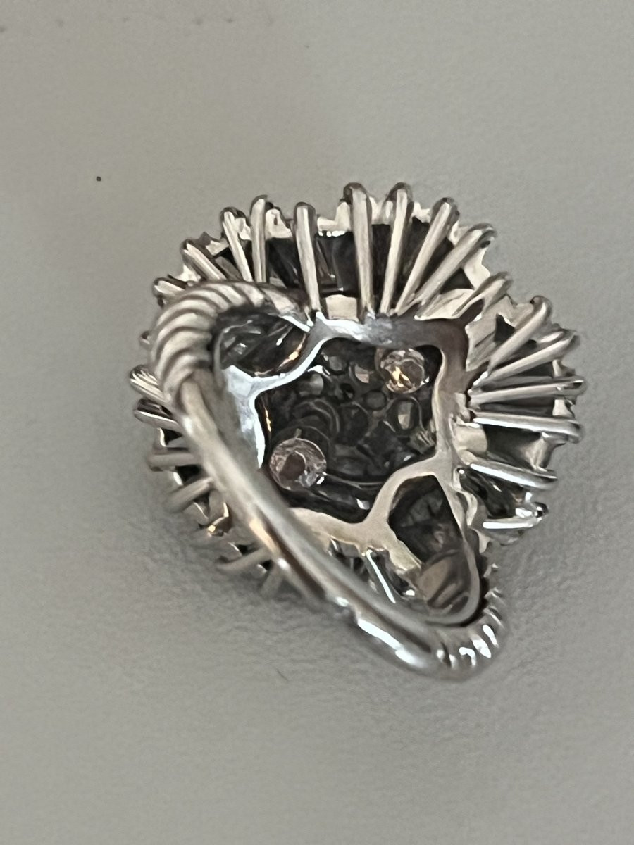 6505 - Vintage Platinum Ring With 5.00 Ct Diamonds-photo-2