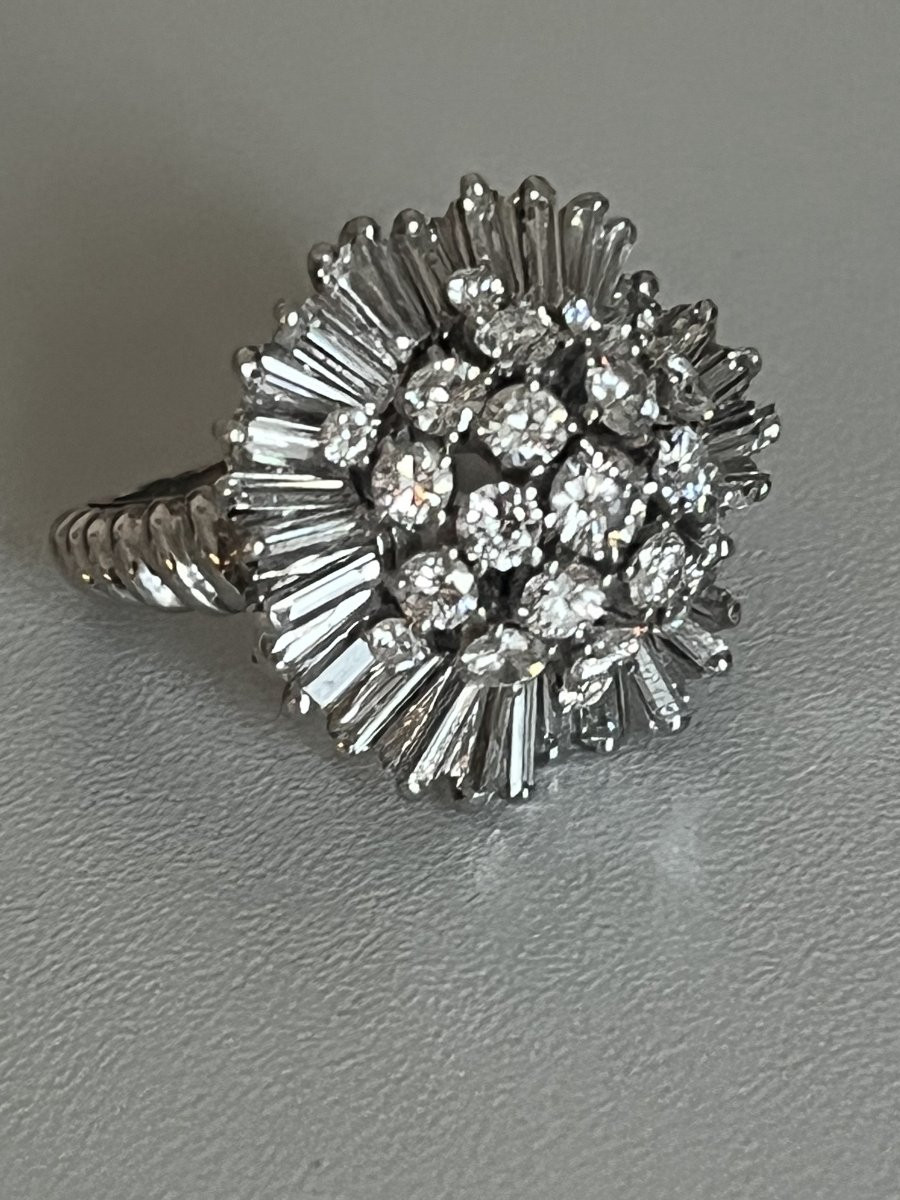 6505 - Vintage Platinum Ring With 5.00 Ct Diamonds-photo-4