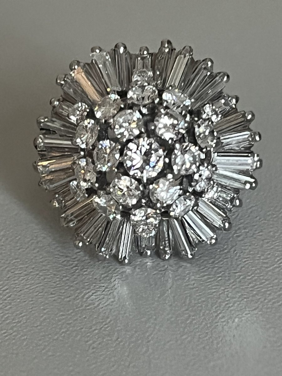 6505 - Vintage Platinum Ring With 5.00 Ct Diamonds-photo-1