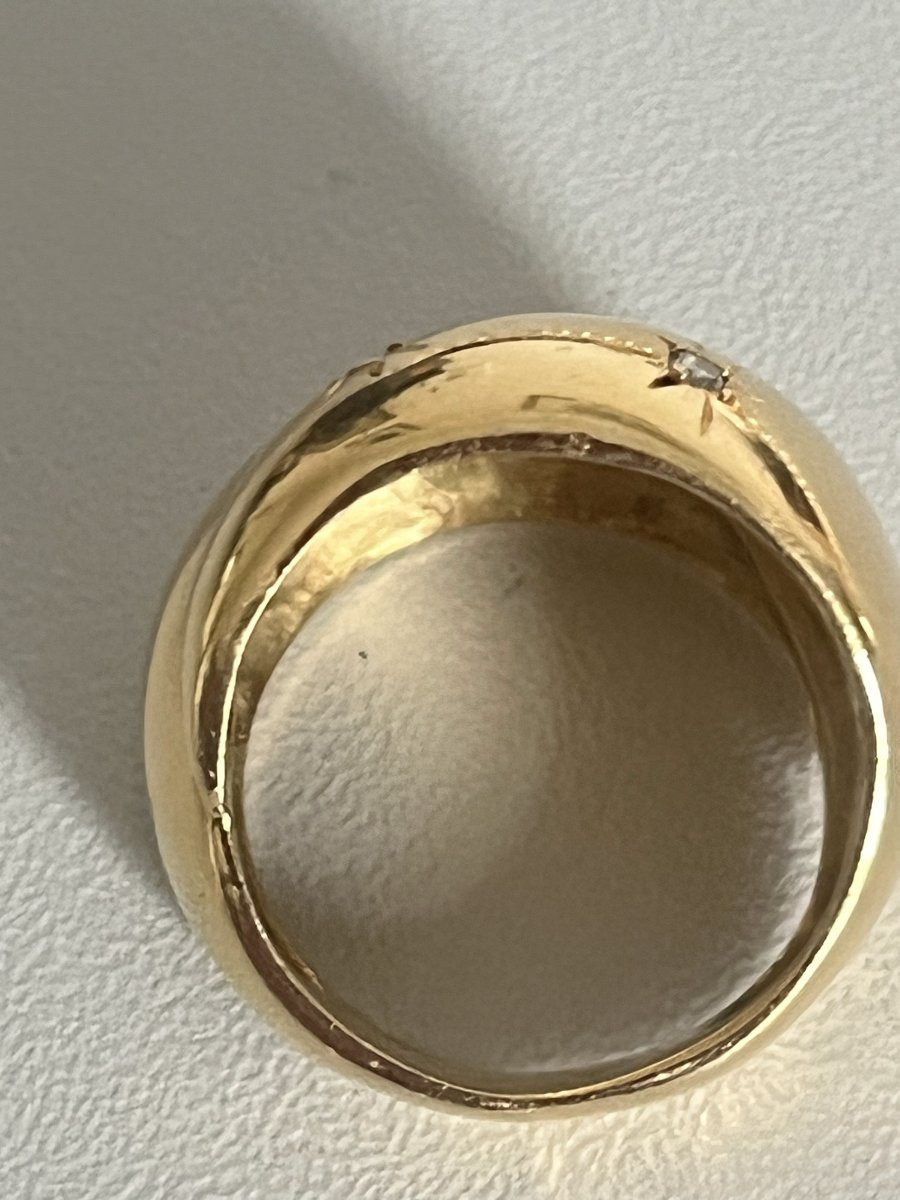 6828- Bague Jonc Vintage Diamants Serti Etoilé-photo-3