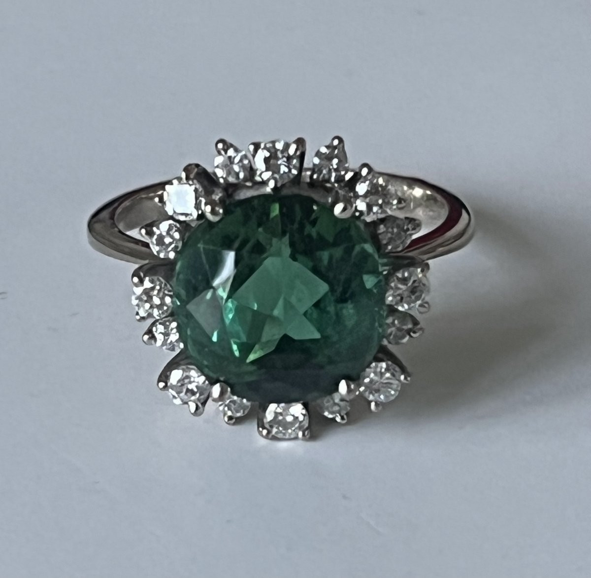 7162 - Stern Ring, White Gold, Tourmaline, Diamonds-photo-1