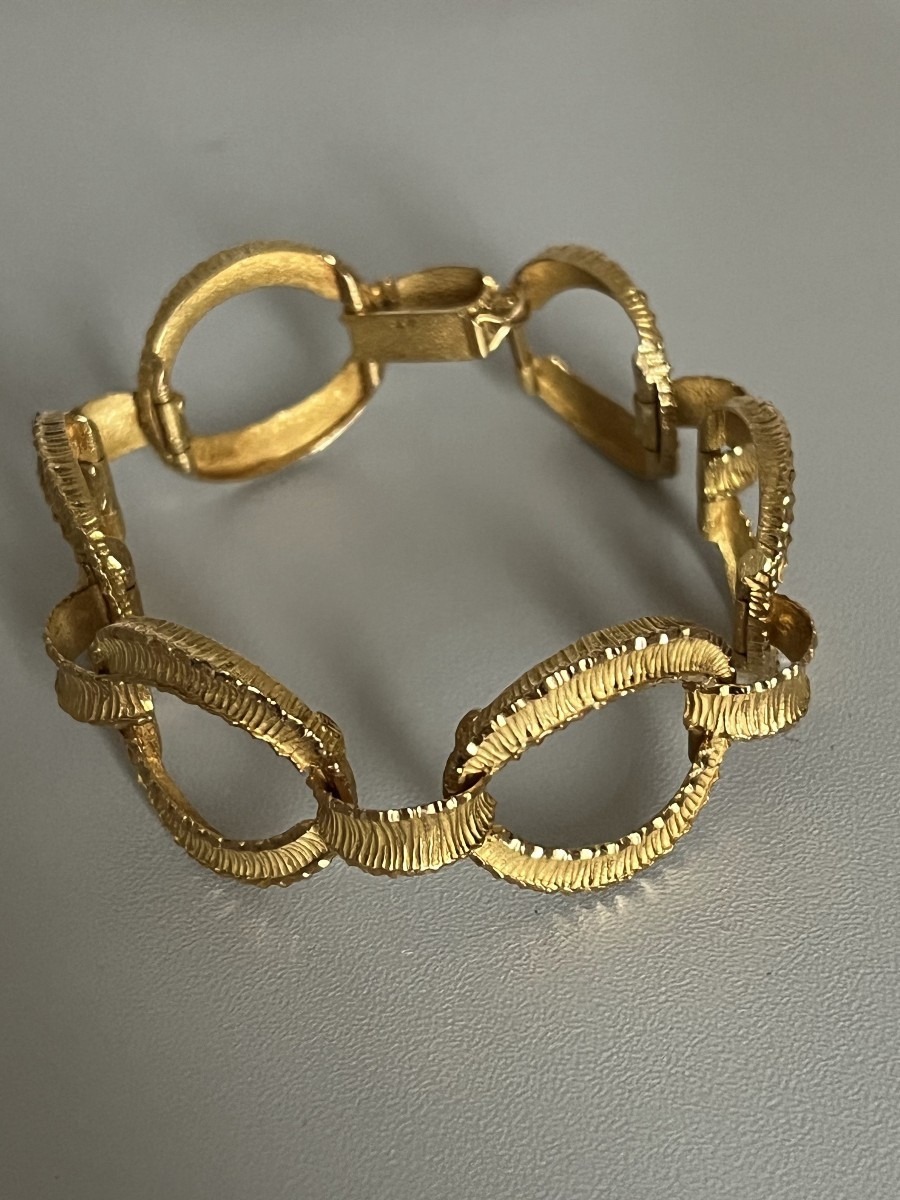 7169- Bracelet Vintage Or Jaune 28 g