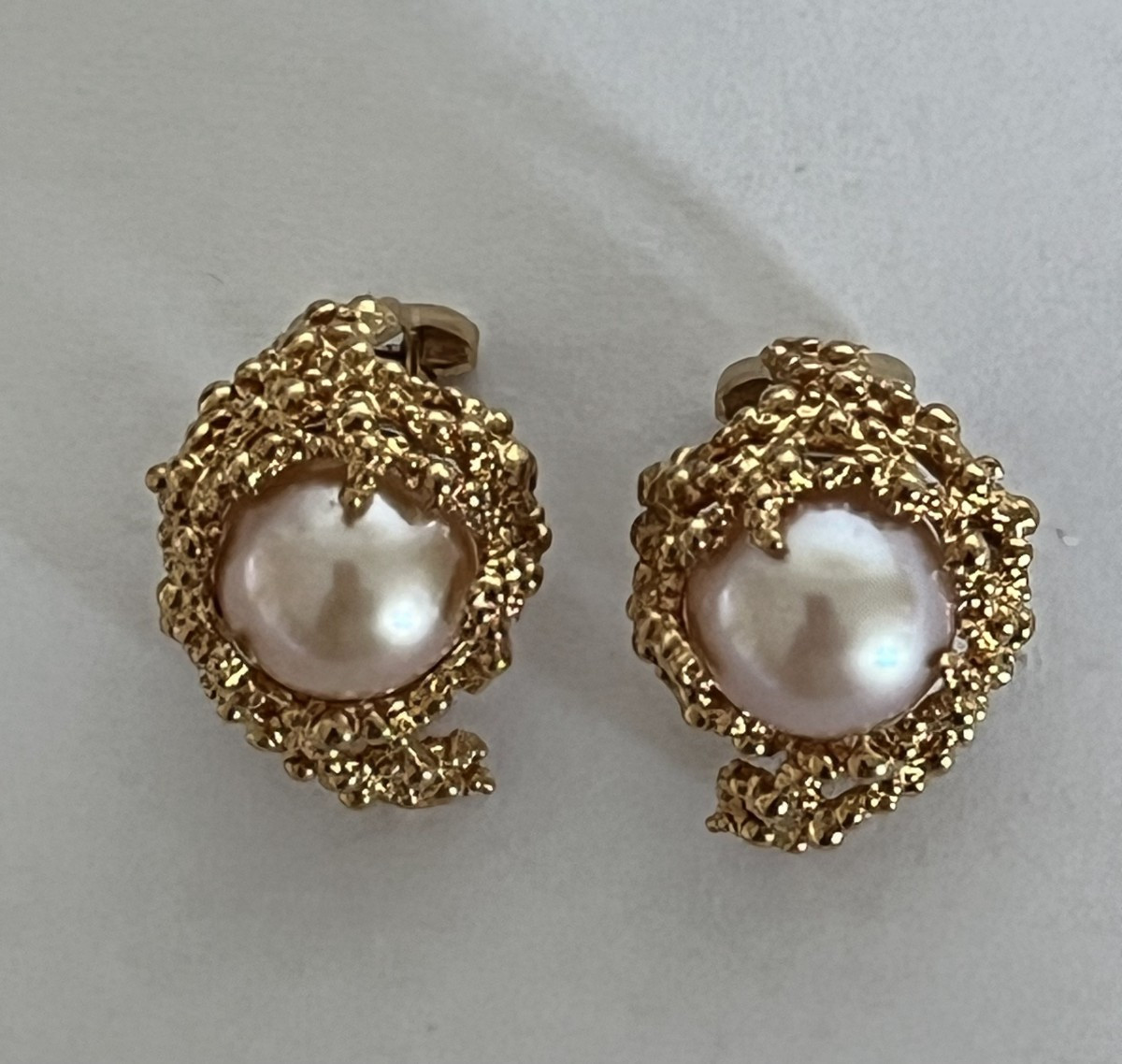 7229- Boucles d'Oreilles GILBERT ALBERT Or Jaune Perles Akoya