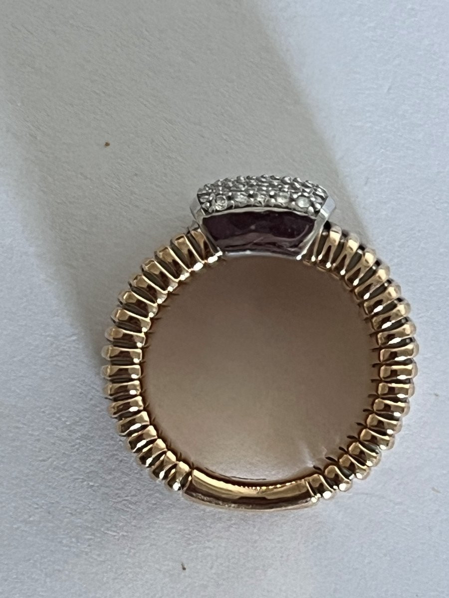 7279 - Yellow And Grey Gold Diamond Band Ring-photo-3