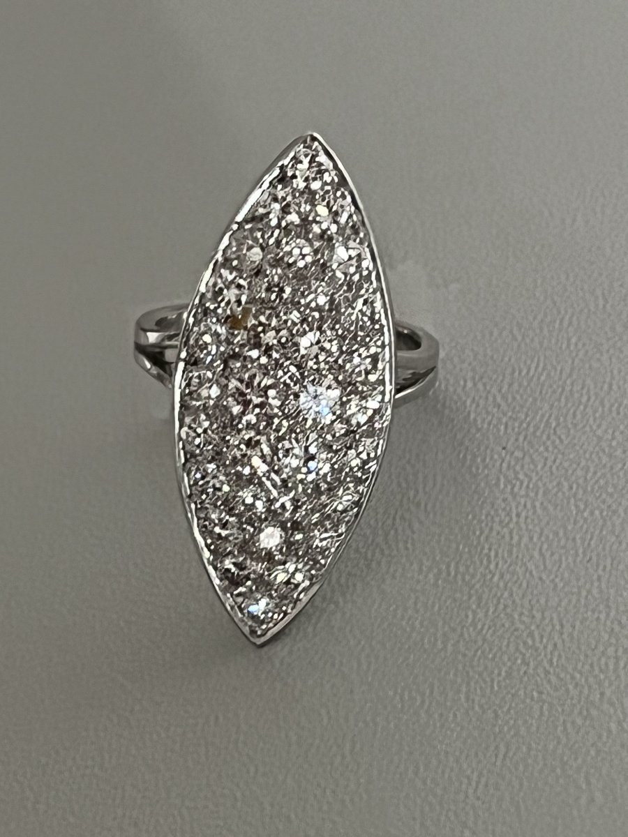 7322- Bague Marquise Or Gris Diamants 2,00 ct-photo-2