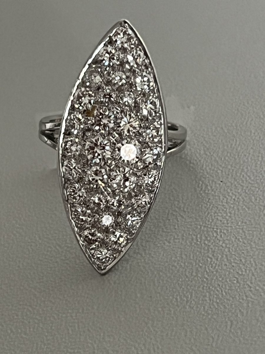 7322- Bague Marquise Or Gris Diamants 2,00 ct-photo-3