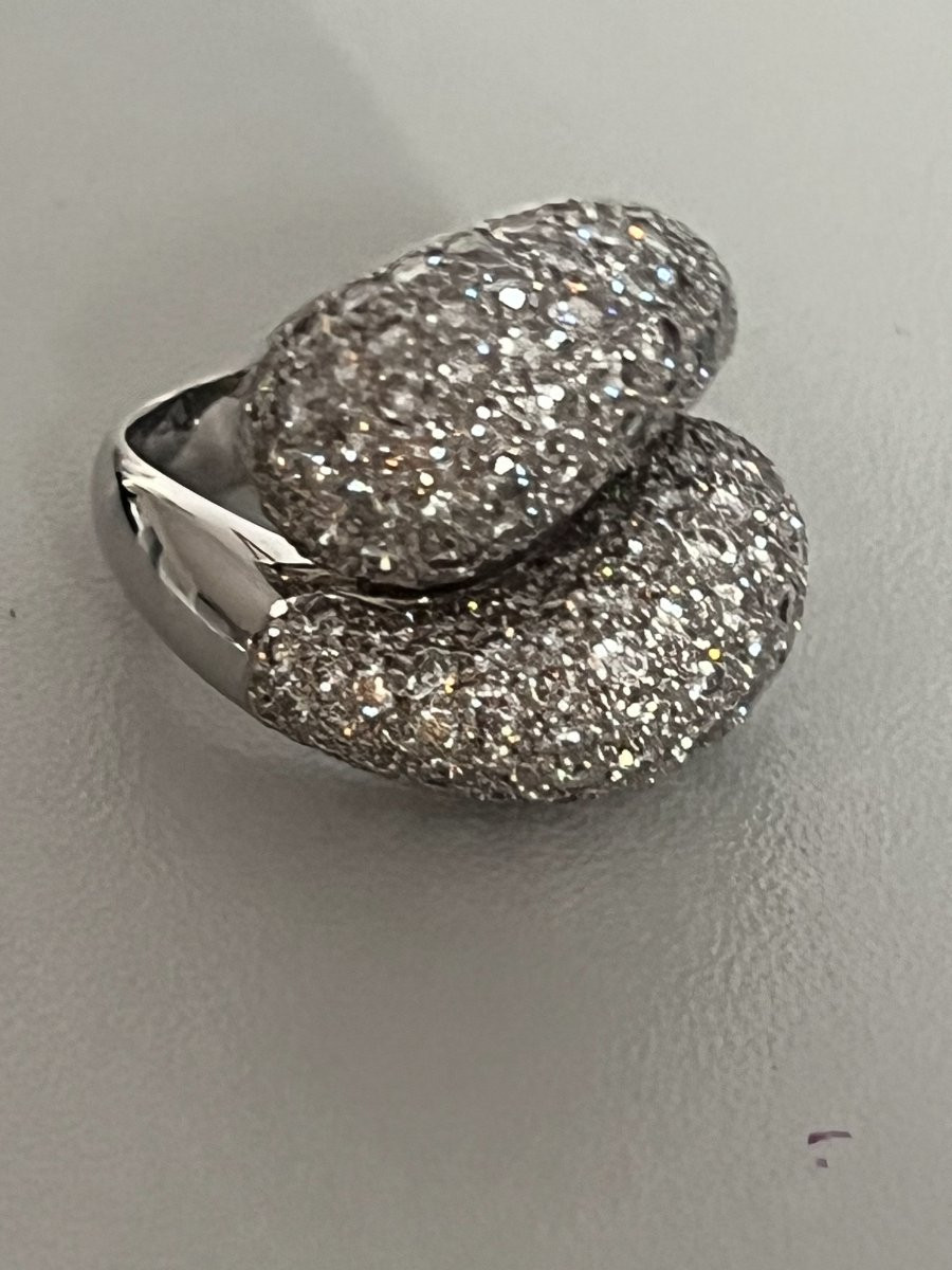 7395- Bague Croisée Or Gris Diamants 1,70 ct-photo-4