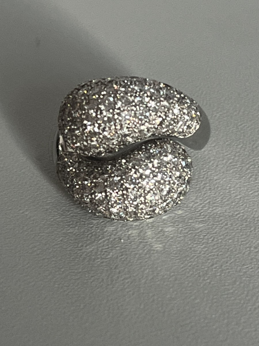 7395- Bague Croisée Or Gris Diamants 1,70 ct-photo-1