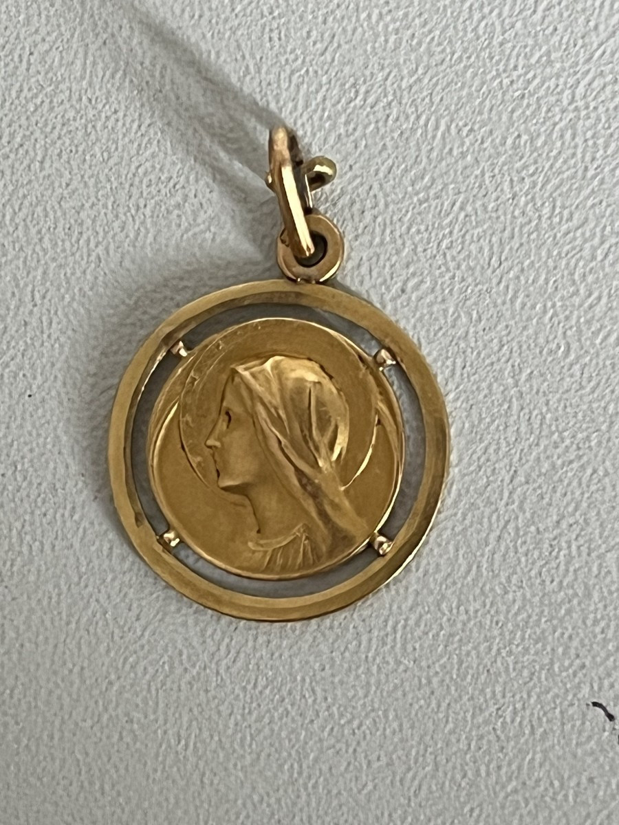 7410D - Médaille Religieuse Or Jaune Vierge Marie