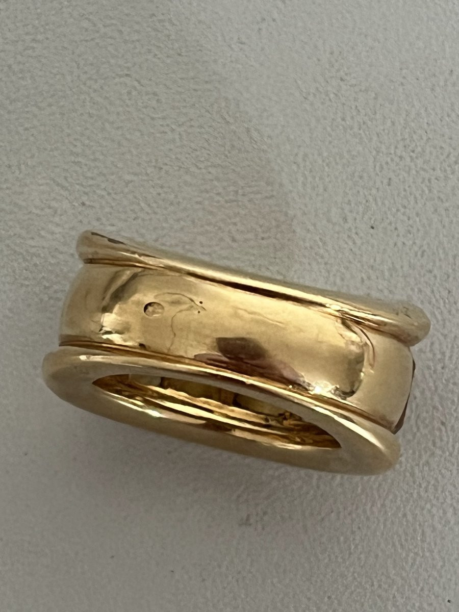 7412 - Bague Bandeau Vintage Or Jaune Citrines-photo-1