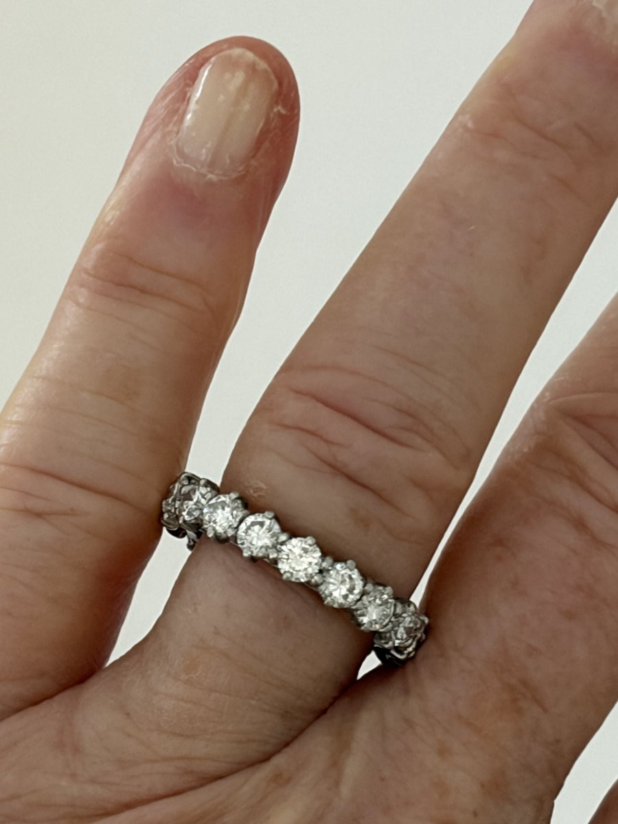 7377 - Alliance Américaine Platine Diamants 3,50 ct-photo-2