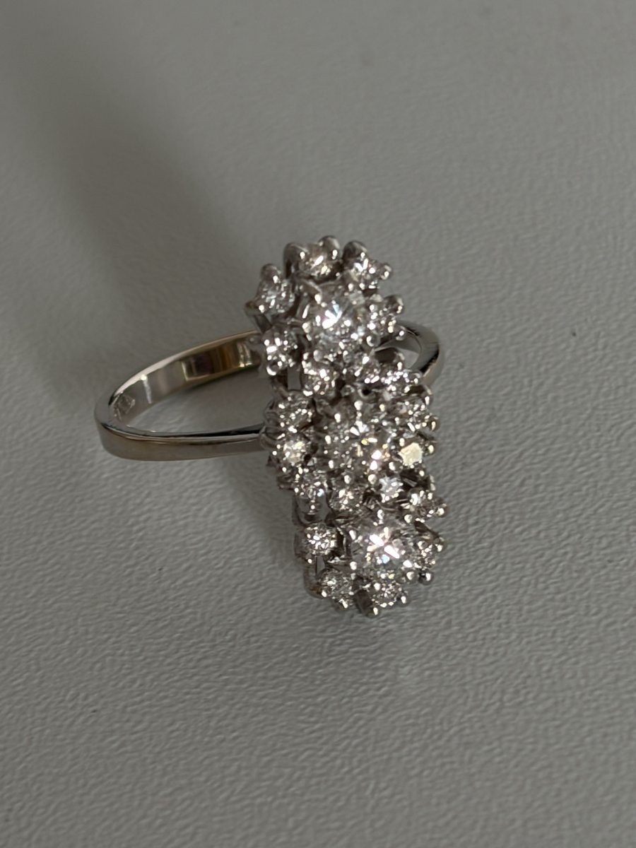 7423 - Bague Vintage Or Gris Diamants-photo-4