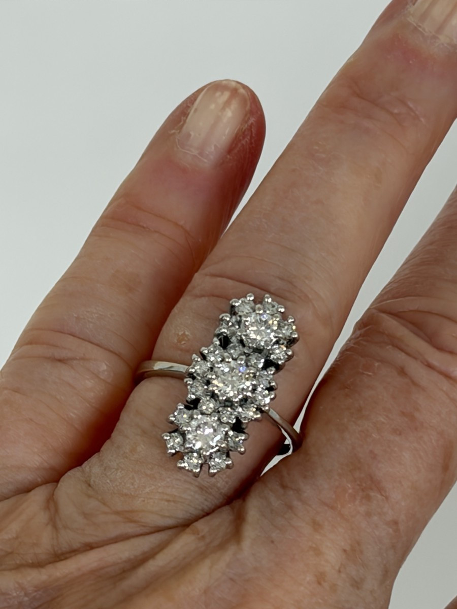 7423 - Bague Vintage Or Gris Diamants-photo-1