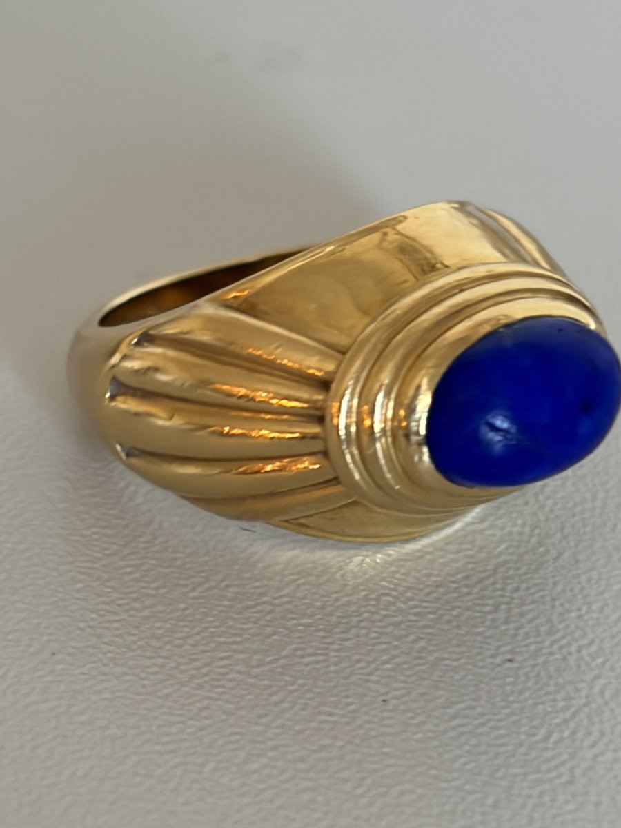 7497 - Boucheron Jaïpur Yellow Gold Lapis Lazuli Ring-photo-3