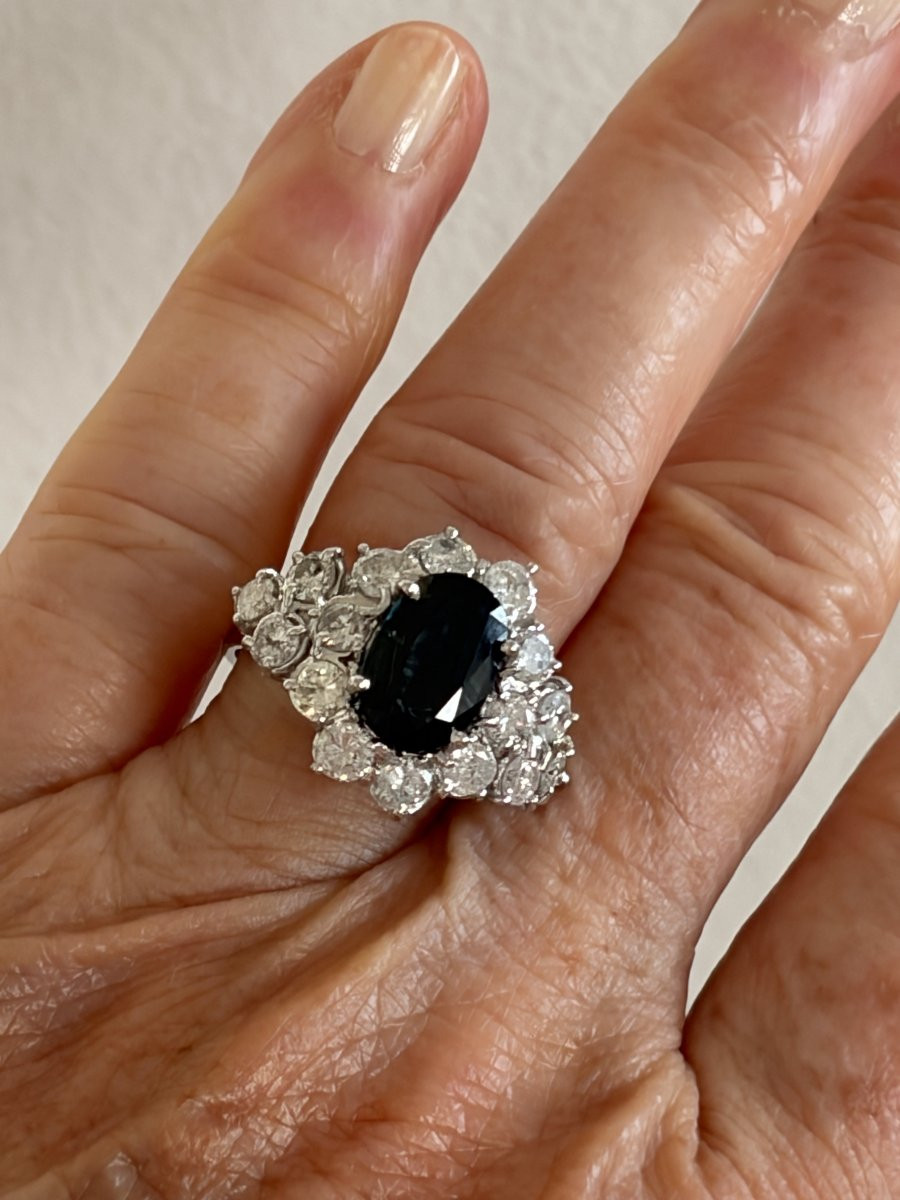 7481 - Ring White Gold Certified Sapphire Diamonds 2.00 Ct-photo-2