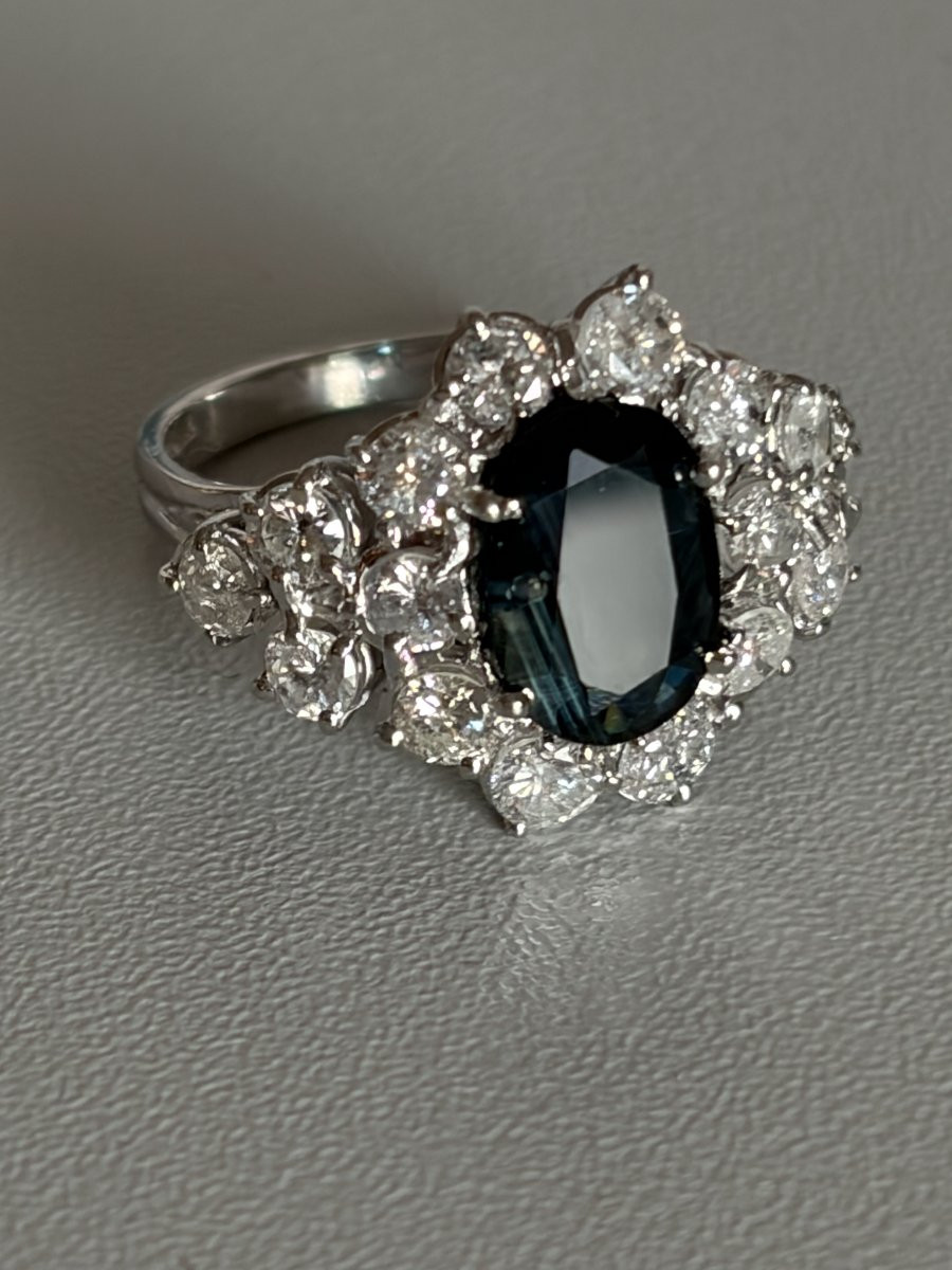 7481 - Ring White Gold Certified Sapphire Diamonds 2.00 Ct-photo-1
