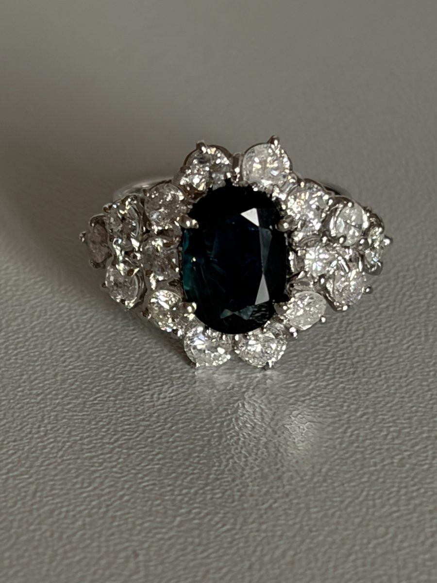 7481 - Ring White Gold Certified Sapphire Diamonds 2.00 Ct-photo-2