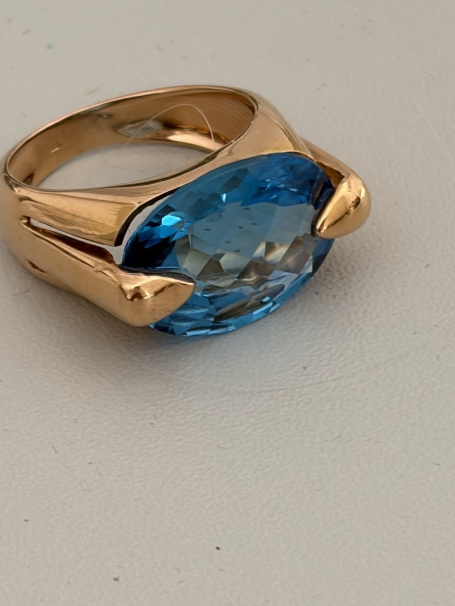 7501 - Bague Moderniste Or Jaune Topaze-photo-1