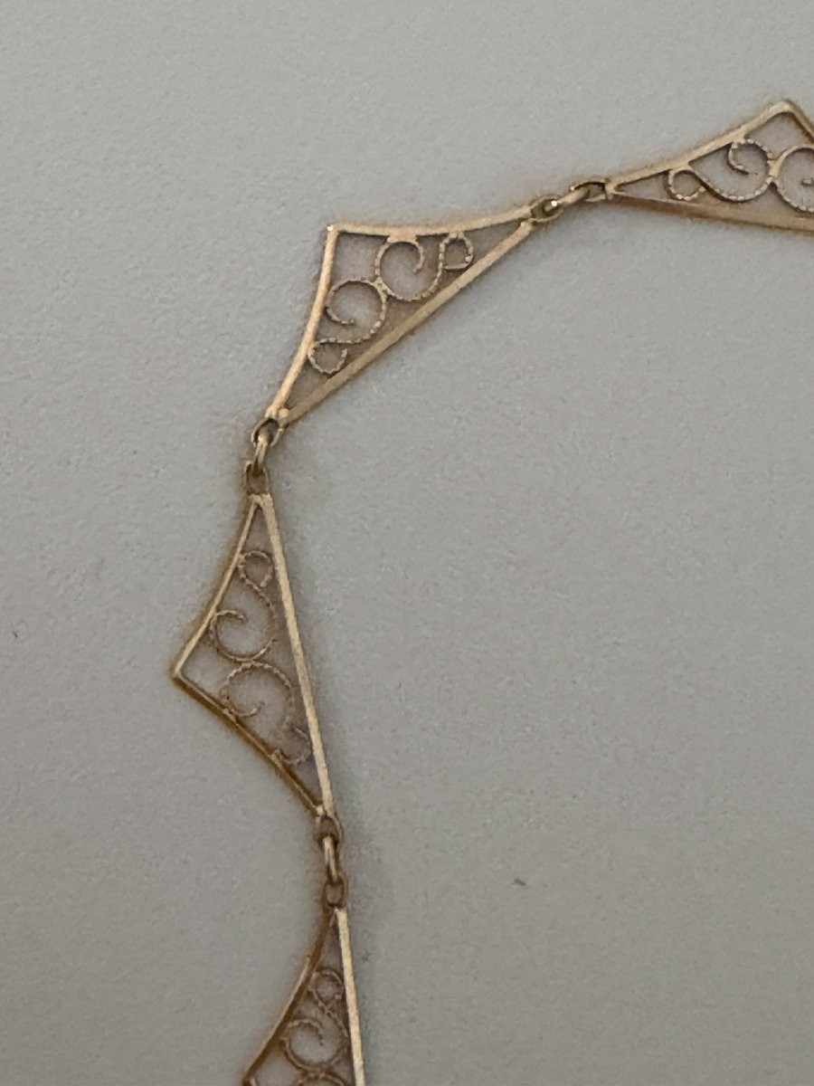 7517 - Antique Yellow Gold Colerette Necklace-photo-3