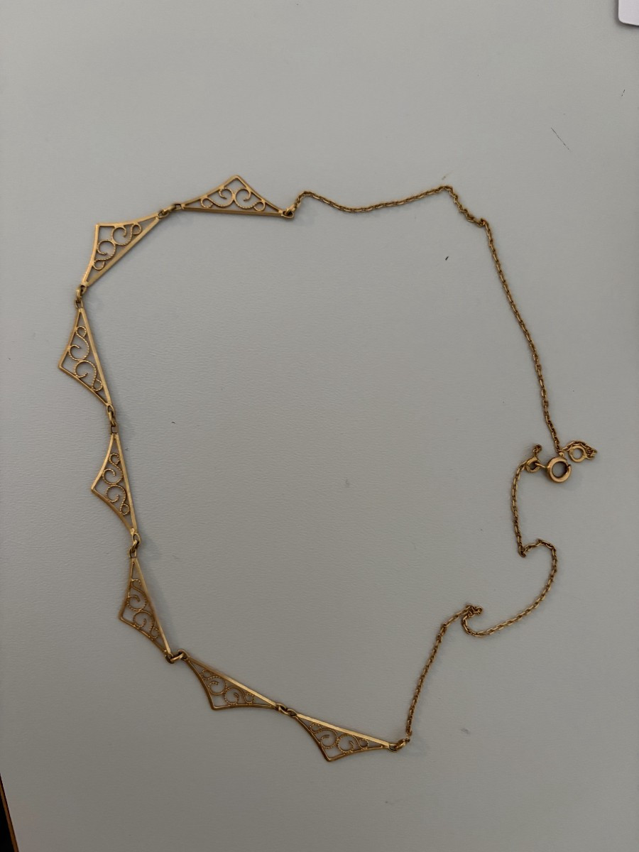 7517 - Antique Yellow Gold Colerette Necklace