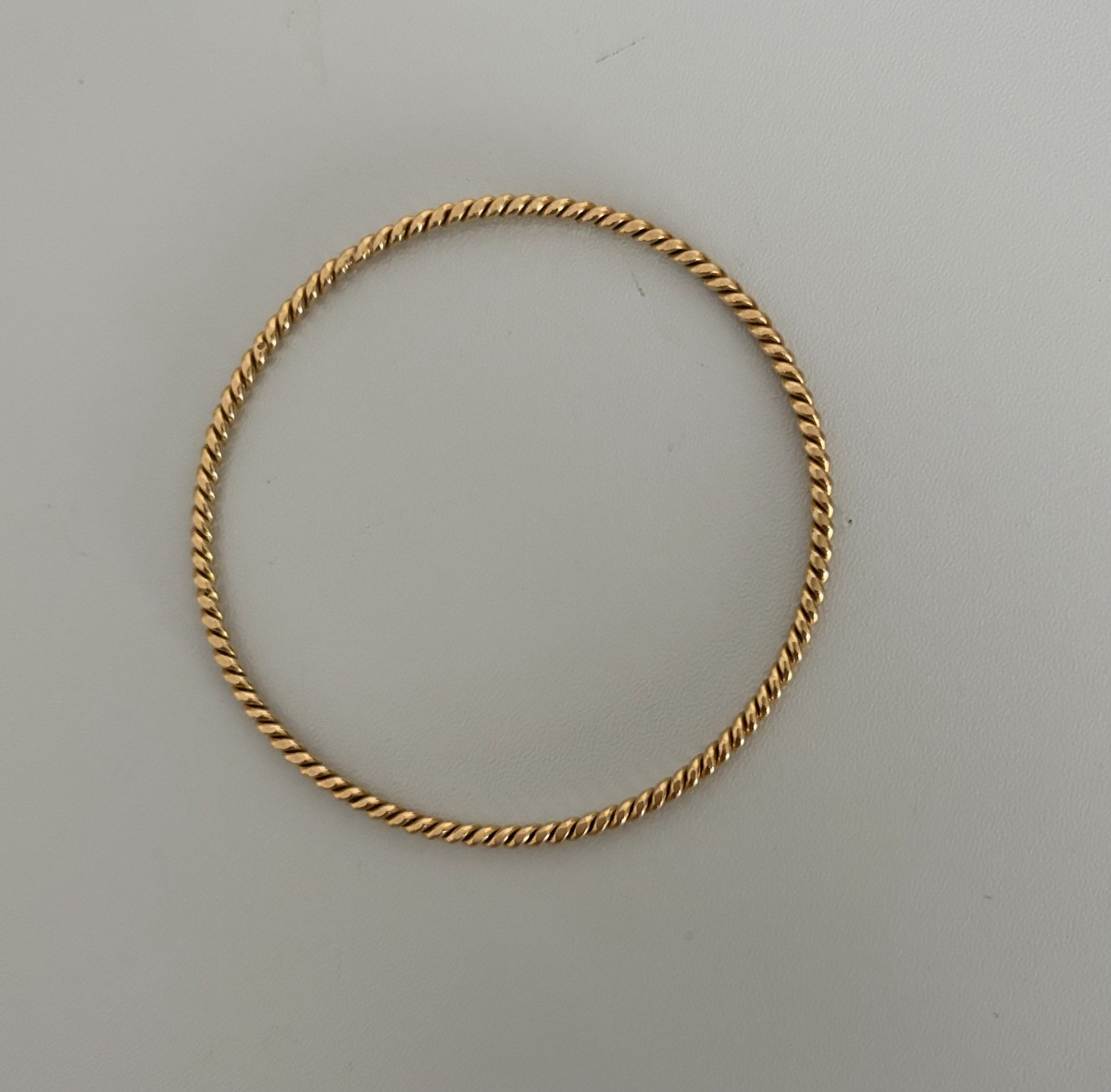 7519 - Yellow Gold Twisted Bangle Bracelet