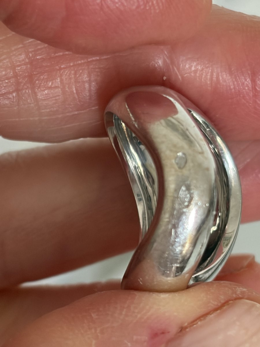 7532 - Bague FRED Mouvementée Or Gris Diamants (Grand Modèle)-photo-1