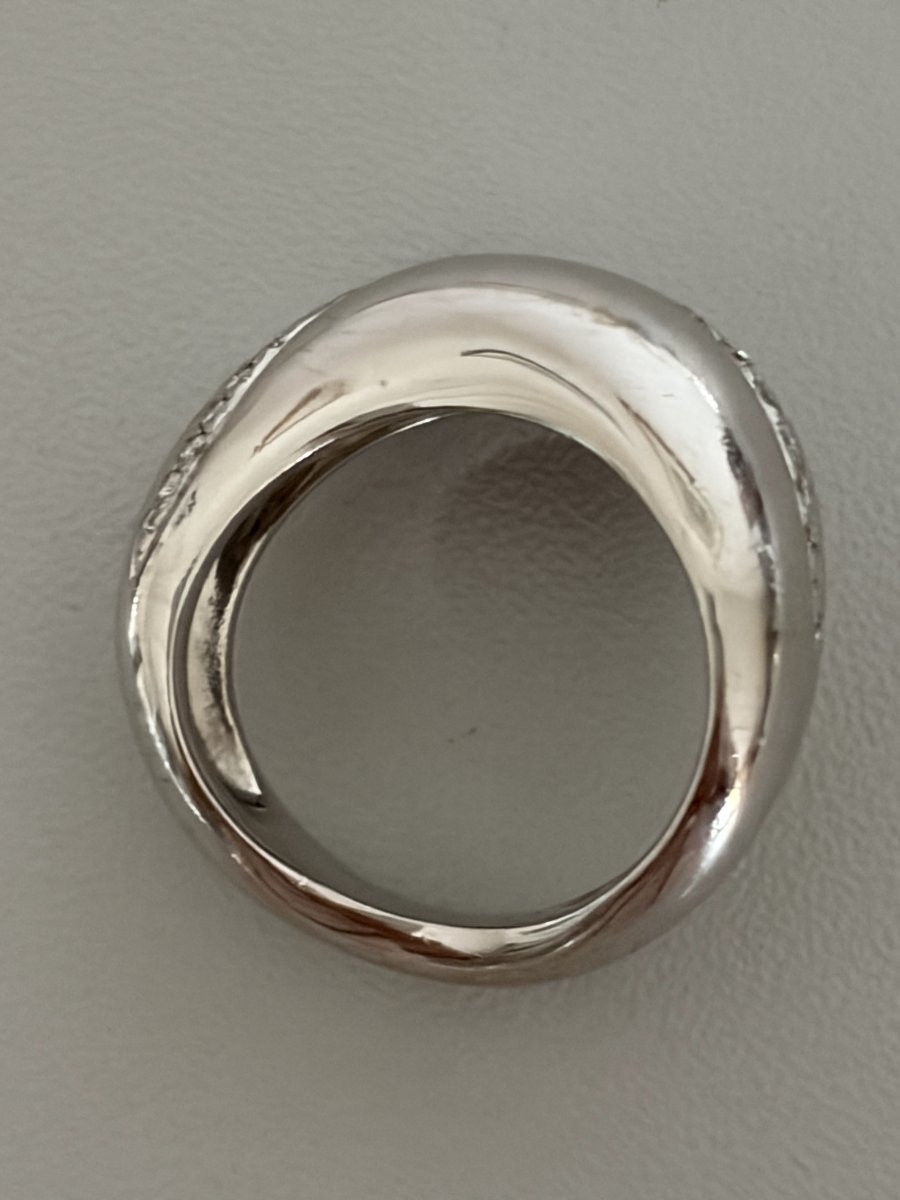 7532 - Bague FRED Mouvementée Or Gris Diamants (Grand Modèle)-photo-2