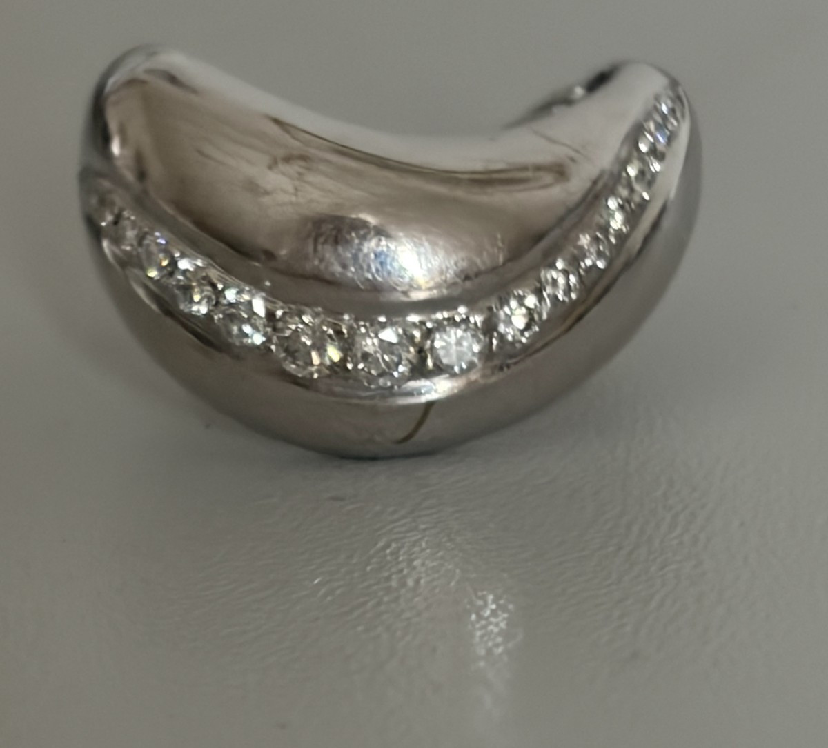 7532 - Bague FRED Mouvementée Or Gris Diamants (Grand Modèle)