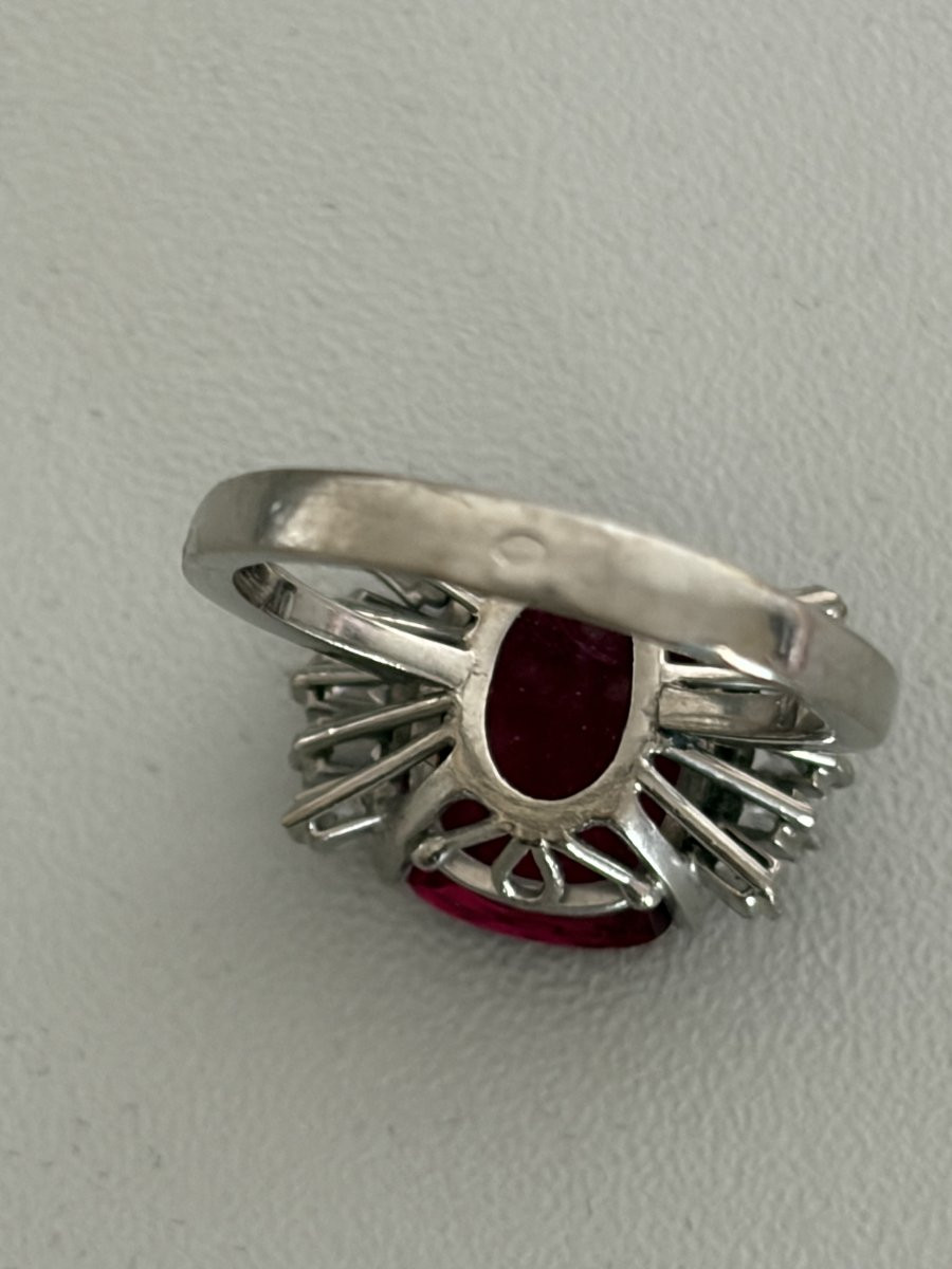 7585 - Tourmaline White Gold Ring 6.00 Ct Diamonds-photo-3