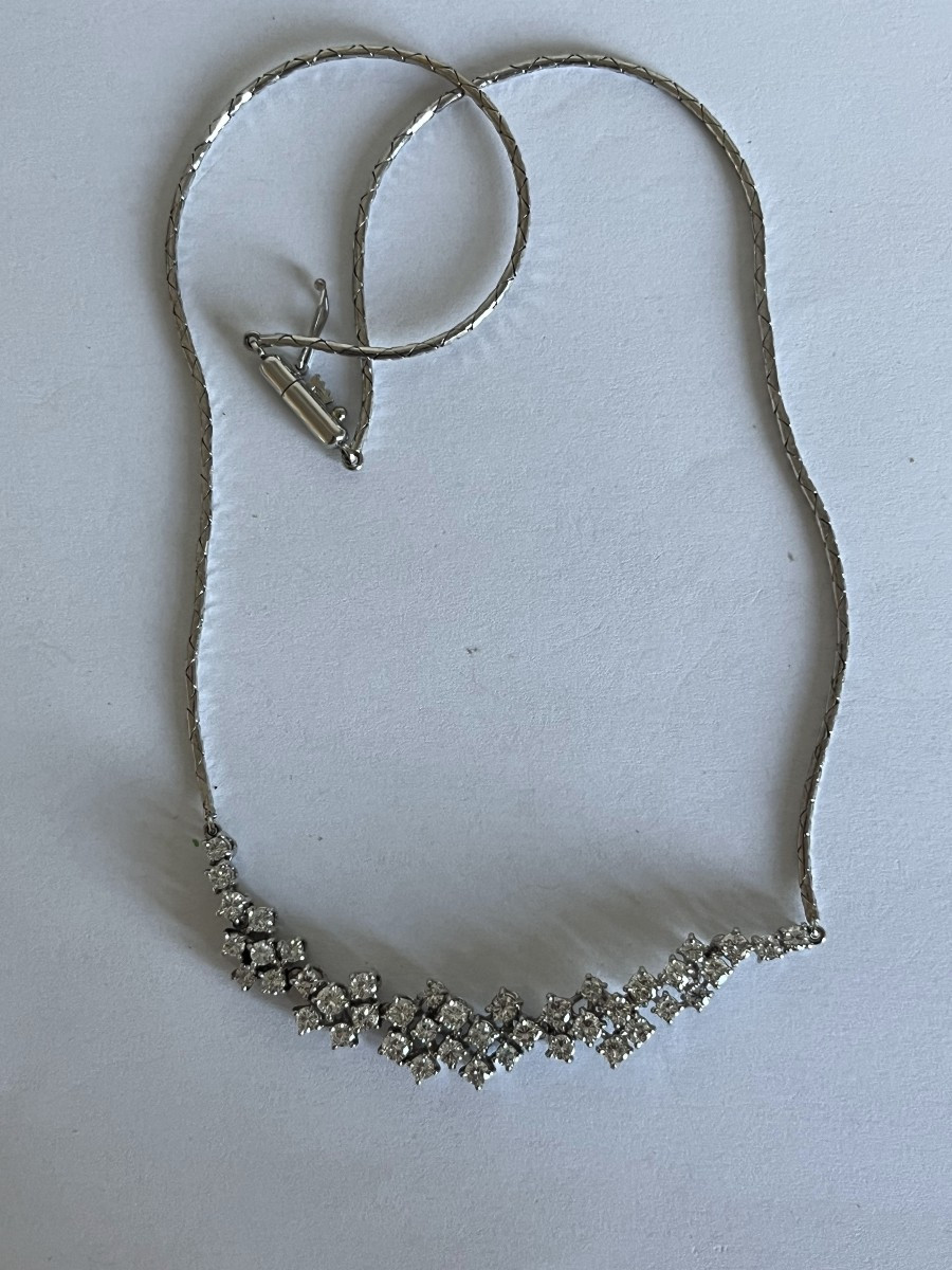 6241 - Collier Or Gris Diamants 2,00 ct