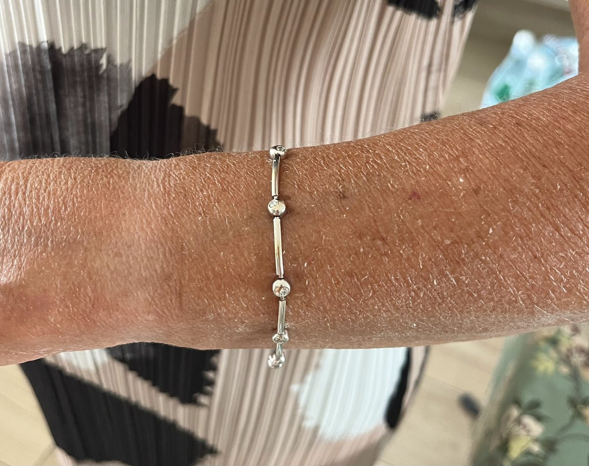 6700 - Articulated Bracelet White Gold Diamonds-photo-2