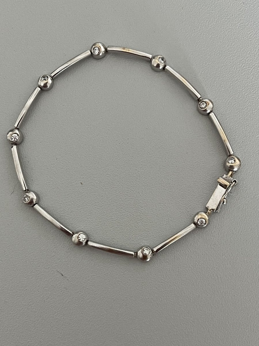 6700 - Articulated Bracelet White Gold Diamonds-photo-3
